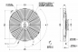 Preview: Elektrolüfter 12V Spal Lüfter 382mm VA08-AP51/C-23S blasend 2140m³/h